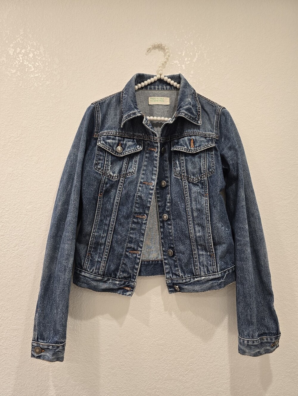 Vintage Made In Italy Of Benetton Denim Jacket Blue Small